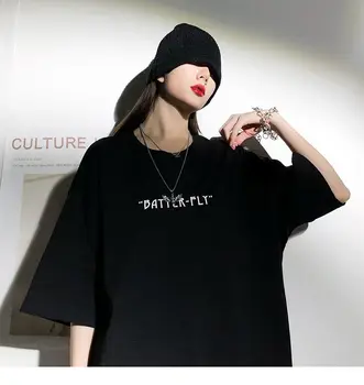 Hip Hop Oversize T-Shirt Mænd 2020 Streetwear Harajuku Farve Butterfly T-Shirt Korte Ærmer Bomuld Løs HipHop T-Shirt Plus Størrelse