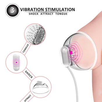 12 Modes Brystvorte Sugekopper Vibrator Elektriske Vibrerende Bryst Stimulation Nipple Sucker Vibrator Bryst Massageapparat Sex Legetøj til