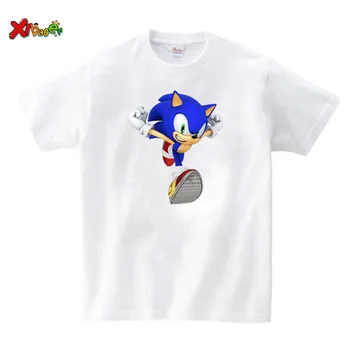 Sonic the hedgehog tegneserie T-shirt til drenge 2020 sonic t-shirt til sommeren afslappet kort-langærmet børn piger tøj til børn toppen