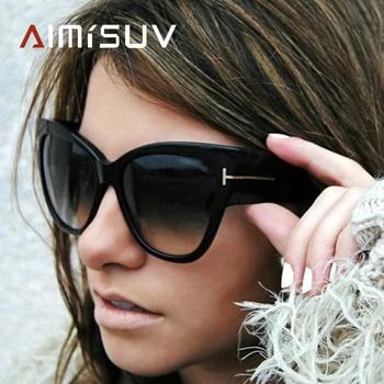 AIMISUV Nye gradient cat eye solbriller kvinder high fashion solbriller Kvindelige designer brand briller UV400 Oculos