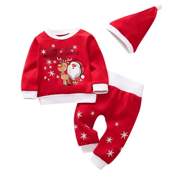 Min Første Jul Toddler Baby Drenge Piger Christmas Santa Fawn Print Pyjamas, Nattøj Udstyr Disfraz Bebe Jul