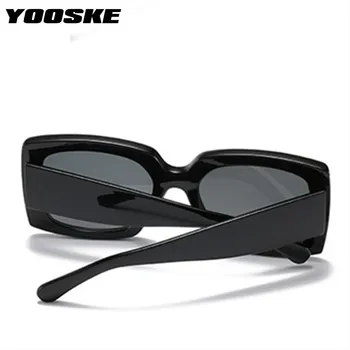 YOOSKE Overdimensionerede Solbriller Kvinder Mænd Vintage Brede ben Square solbriller Mode camouflage Leopard Sort Briller UV400