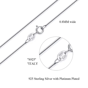 TTVOVO Massiv 925 Sterling Slange Kæde Halskæder til Vedhæng Kvinder 0,8 MM italienske Udformet Halskæde Let Stærk S925 Smykker