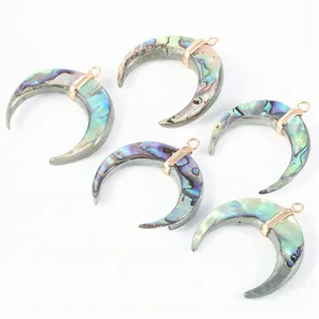 Naturlige Perle Fritillary abaloneskal Månen form Udsøgt charms til Smykker at Gøre DIY Armbånd, øreringe Halskæder Tilbehør