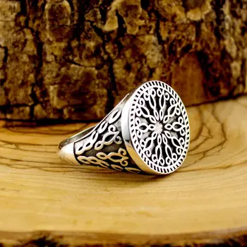 925 Sterling Sterling Sølv Ring for Mænd Smykker mode vintage Gave Onyx Aqeq Herre Ringe Alle Størrelse (i tyrkiet)