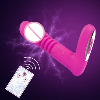 VATINE Teleskopisk Dildo Fjernbetjening Anal Vaginal Massage 12 Hastighed G-spot Varme Rod Anal Vibratorer Sex legetøj til Kvinde