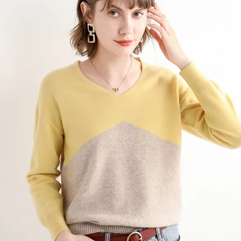 Mix farve kvinder sweater stilfulde lyse fuld ærmer strikket naturlige ægte uld pullover mænds jumper