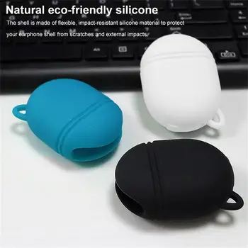 Rondaful Silikone Case Beskyttende Cover Med Karabinhage Vandtæt Protector Kompatibel For Oneplus Knopper Bluetooth-5.0 Headset