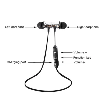 Magnetisk Bluetooth 4.2 Trådløse Stereo-Headset In-Ear Hovedtelefon Øretelefon til Sport 8899