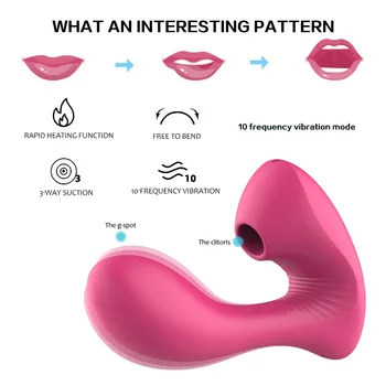 Abdo bærbare klitoris suge-massageapparat, kvindelige massageapparat med 10 vibrationer, 3 suge tilstande, dobbelt glæde vibrationer stimulator