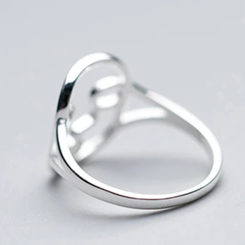 Oprindelige Design Menneskelige Ansigt Ringe til Kvinder i Ægte 925 Sterling Sølv Ring Hule Ud ansigtsform Ring Engagement Statement Smykker