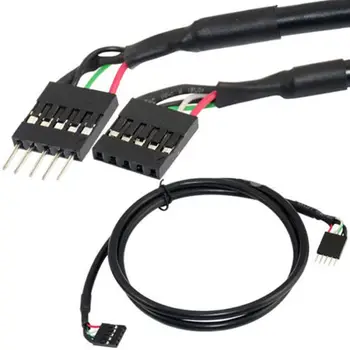 1m Interne USB-5Pin IDC Bundkort Header Mandlige og Kvindelige forlængerkabel