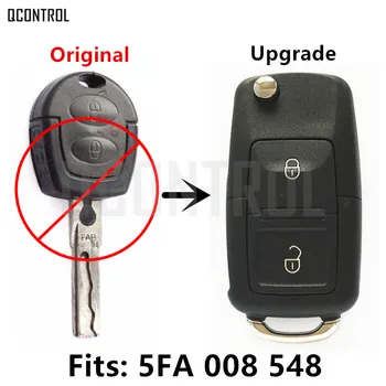 QCONTROL Bil Fjern Flip Nøgle, der Passer til SKODA Octavia jeg 5FA 008 548 med ID48 Chip 434MHz