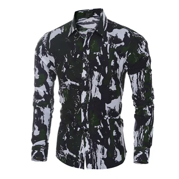 Nyhed Camouflage mænds shirt britisk stil, mode toppe 2016 hot salg unge drenge slim fit mænd casual tøj med lange ærmer