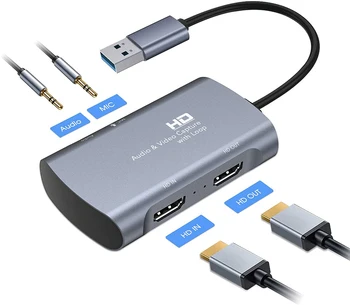 4K-Video capture Kort 1080P USB 2.0 MIC I Type C HDMI-kompatibel Lyd Video Capture Enhed Telefon Spil Registrere PC Live Streaming