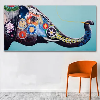 GOODECOR Dyr Lærred Malerier, Graffiti Plakat Elefant Væg Kunst Billedet Søde Dyr Dekorative Maleri til stuen