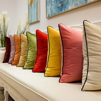 30 x 45/45x45/40x60/50/60cm plain farve velour pudebetræk dekorative smide pude dække sofa, lænde-pude tilfælde, home decor