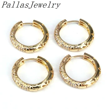 5Pairs,Cubic Zirconia Stor Cirkel Hoop Guld Farve, Women ' s Fashion Party Smykker CZ Brincos
