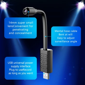 HD Smart Mini Wifi USB-Kamera, H. 264 Real-time Overvågning IP-Kamera AI Menneskelige Opdagelse Loop Optagelse Mini kamera Støtte 128G