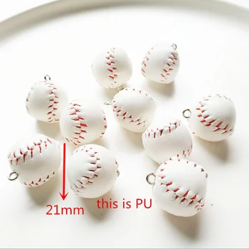 10stk/masse 3D Mini PU Baseball Og Træ-Baseball Bat Charme Halskæde, Øreringe Nøglering Vedhæng DIY Gøre Tilbehør