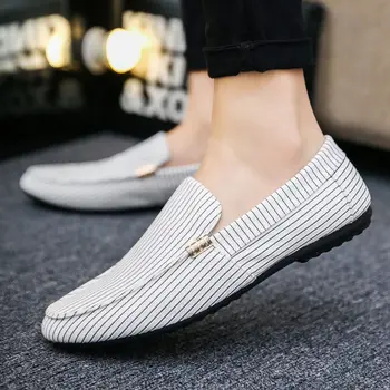 Foråret og sommeren mænds loafers stor størrelse lette og behagelige flade sko mænds åndbar, non-slip blødt læder casual sko