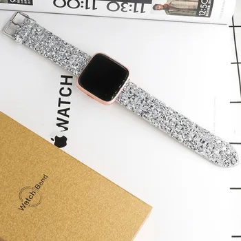 Fitbit Versa Lite Fashion Brand Kvinder Watchbands Smuk Bling Stjerne Glitter Læder Håndleds-Strap Watch Band saat kordonu
