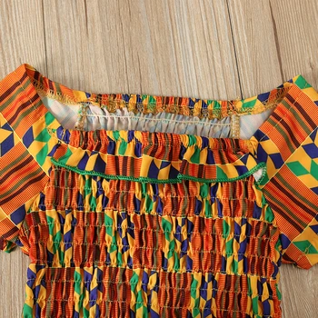 Traditionelle Nye Ankomst Real 2019 Bomuld Cerecloth Piger Passer Sommeren Afrikanske Børn T-shirt+Lange Bukser Sæt 2stk