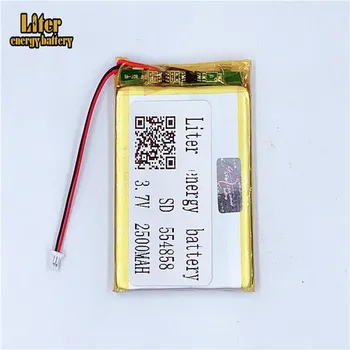 1,0 MM 2pin stik 554858 555060 2500mah 3,7 V Li-polymer batteri LiPo MP4 MP5 lille legetøj batteri