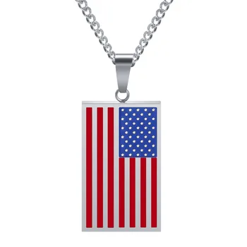 AMERIKANSKE Flag, Halskæder & Vedhæng-Guld Farve Rustfrit Stål USA Amerikansk Kæde For Mænd/Kvinder Gave NIBA Mærke Hot Mode Smykker