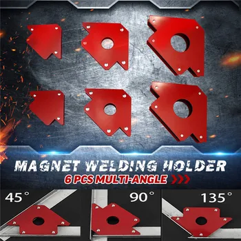 6stk Multi-vinkel Magnet Svejsning Indehaver Pil Magnetisk Klemme til Svejsning Magnet 2x 9lbs 2x 25lbs 2x 25lbs Mig Værktøjer