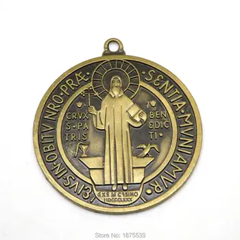 Big St Benedikt Medalje Høj Kvalitet Pendel Diameter 90 MM