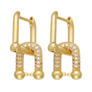 ZHUKOU Et par 2020 guld/sølv farve, små øreringe af høj kvalitet ovale øreringe til kvinder CZ crystal øreringe hoops VE282