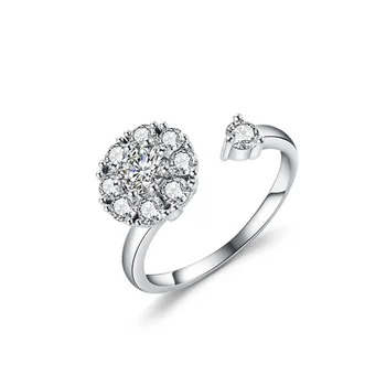 Ataullah 925 Sterling Sølv Smykker, Justerbar Drejelig Ring Fødselsdag, Bryllup Gaver Til Kvinder, Kvindelige Finger Ring RW006NS