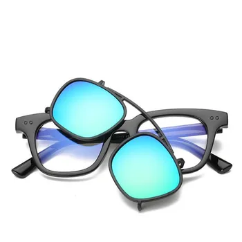 GLTREE Aftagelig Dobbelt Solbriller Mænd Farve Coating Design Briller Mode Kørsel Solbriller Kvinder Oculos De Sol UV400 G313