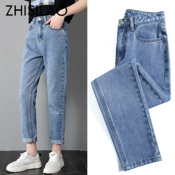 Mode Lige Kvinder Jeans Bukser, Slim Casual Mødre, Kærester Jeans, Bukser, Denim Vintage Loose Jeans Feminino Plus Size 2019