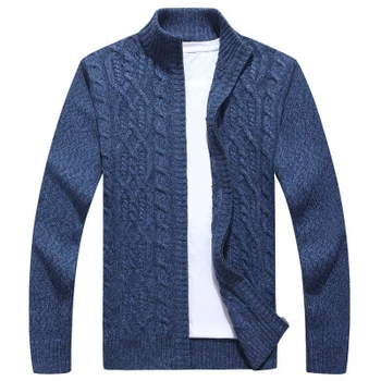 2020 Ny Mænds Efterår og Vinter Twist Sweatercoat Solid Farve Trøjer Mandlige Slim Fit Strikket Overtøj Sweater Frakke M-3XL