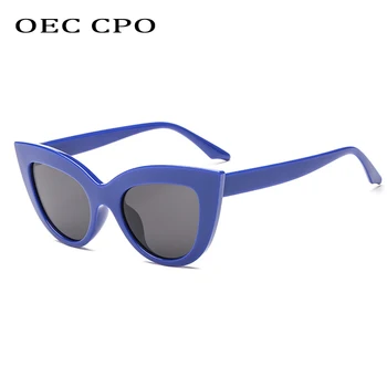 OEC CPO Sexet Cat Eye Solbriller Kvinder, Mærke, Design, Mode Personlighed Lilla solbriller Kvindelige Nuancer Plast Briller O918