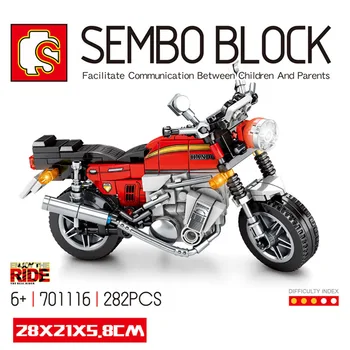 SEMBO Technic MOC Motorcykel byggesten Modeller Motorcykel DIY Samling Model Kits Mursten Legetøj til Drenge Uddannelse Gaver