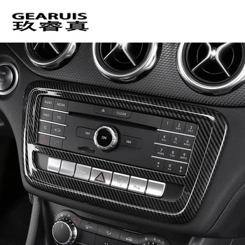 Bil Styling Carbon Fiber Center Konsol CD-panel Frame Auto Dække Klistermærker Trim Til Mercedes Benz A GLA CLA-Klasse W176 X156 C117