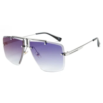 2020 Nye Mærke Mode Solbriller Uindfattede Kvinder, Sol Briller, Blå Len Metal Ramme Luksus Design-Mænd Nuancer Oculos De Sol Feminino