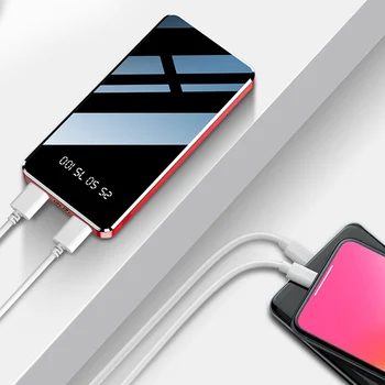 FLOVEME Bærbare Mini-Power Bank For Xiaomi Mi iPhone 20000mAh Spejl LED Digitalt Display PowerBank Til iPhone, Samsung Xiaomi Mi