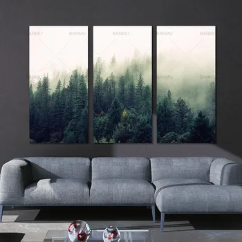 Wall art skoven plakater Billede landskab lærred maleri og prints hjem udsmykning, maleri kunst print på lærred uden ramme