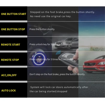 Bil Fjernbetjening Motorstartere Knap Alarm System Kit Dør Lås Nøglefri Indrejse System Centrallås