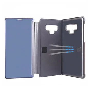 Funda Klare opfattelse, Xiaomi Mi A2 Negro - Flip cover tapa translúcida soporte libro S-Udsigt