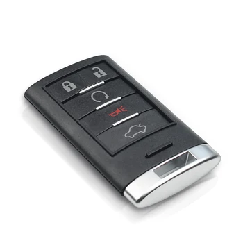KEYYOU For Cadillac Escalade ESV EXT ATS SRX CTS STS Auto Keyless Entry Key Dække Udskiftning på 5-Knappen Fjernbetjening Bil Nøgle etui