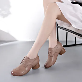 Glglgeg Ægte læder platform sko kvinder sneakers til damer Damer Mode Kvinders Afslappet Tykke Hæle snøre Leathe Arbejde Sko