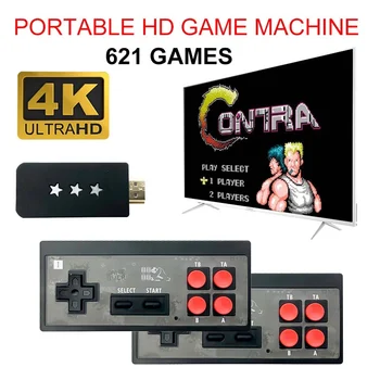 4K Video Game Console Bygget i 621 Klassiske Spil Mini Retro Konsol Trådløse Controller 4K-Output-Dual Håndholdte Spil Spiller