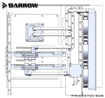Barrow Akryl Bord som Vand-Kanal brug for CORSAIR 570X / 500D Computer Tilfælde brug for Både CPU og GPU Blok RGB Lys 3PIN