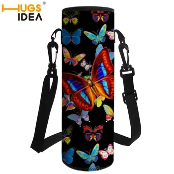 HUGSIDEA Neopren 1000ML Butterfly vandflaske Transportøren Isoleret Cover Taske Holder Remmen Pose Udendørs Termokande Cup Home Decor