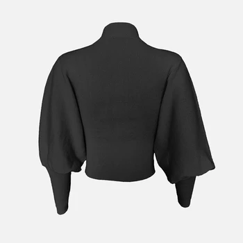 Efteråret Elegante Kvinder Sweater Larten Ærme Kvindelige Pullover Solid Strikket kashmirstrik Lady Sweater Casual Streetwear
